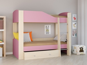 Двухъярусная кровать Астра 2 дуб розовый